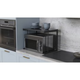 Подставка для микроволновки Kitchen K301 Ferrum-decor 400x550x350 Черный металл ДСП Сосна Кембра 16 мм (KITCH30108)
