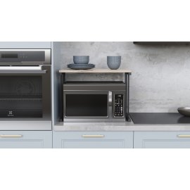 Подставка для микроволновки Kitchen K301 Ferrum-decor 400x550x350 Черный металл ДСП Дуб Сан-Марино 16 мм (KITCH30102)