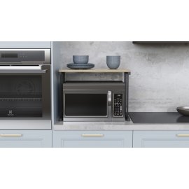 Подставка для микроволновки Kitchen K301 Ferrum-decor 400x550x350 Черный металл ДСП Дуб Сонома 16 мм (KITCH30104)