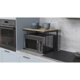 Подставка для микроволновки Kitchen K301 Ferrum-decor 400x550x350 Черный металл ДСП Дуб Сонома 16 мм (KITCH30104)