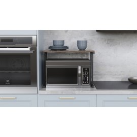 Подставка для микроволновки Kitchen K301 Ferrum-decor 400x550x350 Черный металл ДСП Дуб Сонома Трюфель 16 мм (KITCH30105)