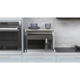 Подставка для микроволновки Kitchen K301 Ferrum-decor 400x550x350 Белый металл ДСП Дуб Сан-Марино 16 мм (KITCH30110)