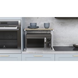 Подставка для микроволновки Kitchen K301 Ferrum-decor 400x550x350 Белый металл ДСП Дуб Сонома 16 мм (KITCH30112)