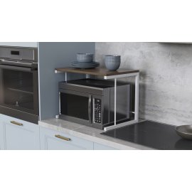 Подставка для микроволновки Kitchen K301 Ferrum-decor 400x550x350 Белый металл ДСП Дуб Сонома Трюфель 16 мм (KITCH30113)