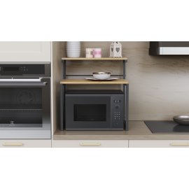 Подставка для микроволновки Kitchen K302 Ferrum-decor 590x550x350 Черный металл ДСП Дуб Артизан 16 мм (KITCH30206)
