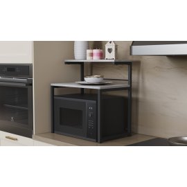 Підставка для мікрохвильовки Kitchen K302 Ferrum-decor 590x550x350 Чорний метал ДСП Бетон 16 мм (KITCH30207)