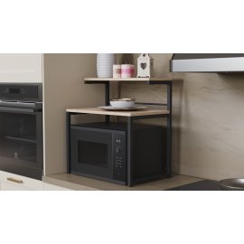 Подставка для микроволновки Kitchen K302 Ferrum-decor 590x550x350 Черный металл ДСП Дуб Сан-Марино 16 мм (KITCH30202)