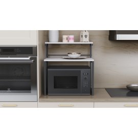 Подставка для микроволновки Kitchen K302 Ferrum-decor 590x550x350 Черный металл ДСП Белый 16 мм (KITCH30201)