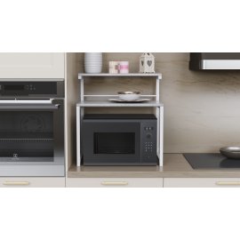 Подставка для микроволновки Kitchen K302 Ferrum-decor 590x550x350 Белый металл ДСП Бетон 16 мм (KITCH30215)