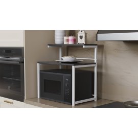 Підставка для мікрохвильовки Kitchen K302 Ferrum-decor 590x550x350 Білий метал ДСП Сосна Кембра 16 мм (KITCH30216)