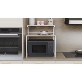 Подставка для микроволновки Kitchen K302 Ferrum-decor 590x550x350 Белый металл ДСП Дуб Сан-Марино 16 мм (KITCH30210)