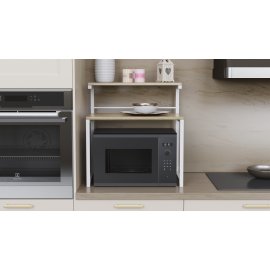 Подставка для микроволновки Kitchen K302 Ferrum-decor 590x550x350 Белый металл ДСП Дуб Сонома 16 мм (KITCH30212)