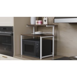 Підставка для мікрохвильовки Kitchen K302 Ferrum-decor 590x550x350 Білий метал ДСП Дуб Сонома Трюфель 16 мм (KITCH30213)