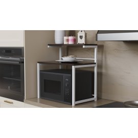 Подставка для микроволновки Kitchen K302 Ferrum-decor 590x550x350 Белый металл ДСП Венге Магия 16 мм (KITCH30211)