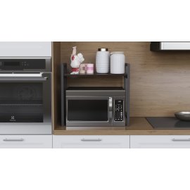Подставка для микроволновки Kitchen K303 Ferrum-decor 500x550x350 Черный металл ДСП Венге Магия 16 мм (KITCH30303)