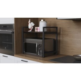Подставка для микроволновки Kitchen K303 Ferrum-decor 500x550x350 Черный металл ДСП Венге Магия 16 мм (KITCH30303)