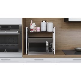 Подставка для микроволновки Kitchen K303 Ferrum-decor 500x550x350 Белый металл ДСП Венге Магия 16 мм (KITCH30311)