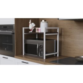 Подставка для микроволновки Kitchen K303 Ferrum-decor 500x550x350 Белый металл ДСП Венге Магия 16 мм (KITCH30311)