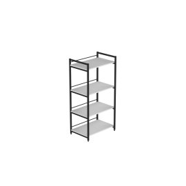 Стеллаж для кухни под микроволновку Kitchen K1200 Ferrum-decor 1200x600x400 Черный металл ДСП Белый 16 мм (KITCH1201)