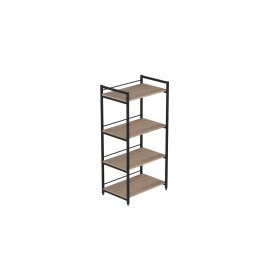 Стеллаж для кухни под микроволновку Kitchen K1200 Ferrum-decor 1200x600x400 Черный металл ДСП Дуб Сан-Марино 16 мм (KITCH1202)