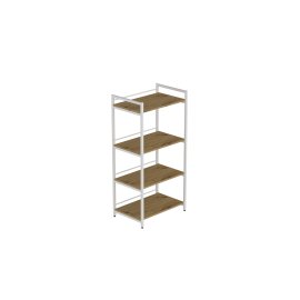 Стеллаж для кухни под микроволновку Kitchen K1200 Ferrum-decor 1200x600x400 Белый металл ДСП Дуб Артизан 16 мм (KITCH1214)