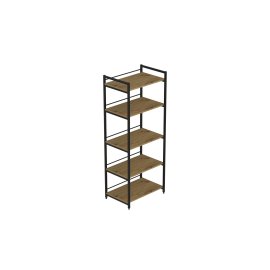 Стеллаж для кухни под микроволновку Kitchen K1400 Ferrum-decor 1500x600x400 Черный металл ДСП Дуб Артизан 16 мм (KITCH1406)