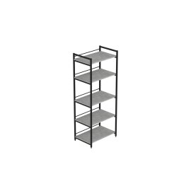 Стеллаж для кухни под микроволновку Kitchen K1400 Ferrum-decor 1500x600x400 Черный металл ДСП Бетон 16 мм (KITCH1407)