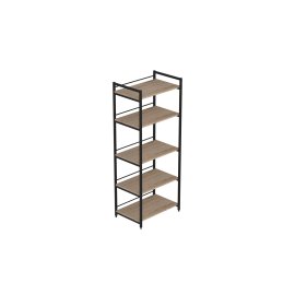 Стеллаж для кухни под микроволновку Kitchen K1400 Ferrum-decor 1500x600x400 Черный металл ДСП Дуб Сан-Марино 16 мм (KITCH1402)