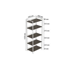 Стеллаж для кухни под микроволновку Kitchen K1400 Ferrum-decor 1500x600x400 Белый металл ДСП Дуб Сонома Трюфель 16 мм (KITCH1413)