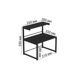 Подставка для микроволновки Kitchen K302 Ferrum-decor 590x550x350 Черный металл ДСП Сосна Кембра 16 мм (KITCH30208)