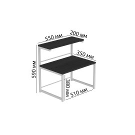 Подставка для микроволновки Kitchen K302 Ferrum-decor 590x550x350 Белый металл ДСП Сосна Кембра 16 мм (KITCH30216)