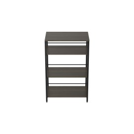 Стеллаж для кухни под микроволновку Kitchen K900 Ferrum-decor 900x600x400 Черный металл ДСП Дуб Сонома Трюфель 16 мм (KITCH90005)