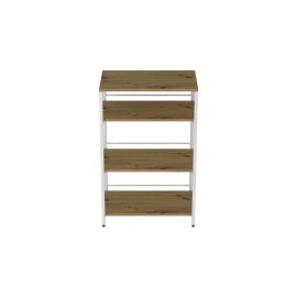 Стеллаж для кухни под микроволновку Kitchen K900 Ferrum-decor 900x600x400 Белый металл ДСП Дуб Артизан 16 мм (KITCH90014)