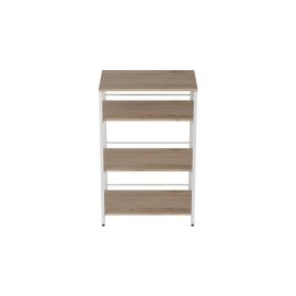 Стеллаж для кухни под микроволновку Kitchen K900 Ferrum-decor 900x600x400 Белый металл ДСП Дуб Сан-Марино 16 мм (KITCH90010)