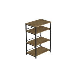 Стеллаж для кухни под микроволновку Kitchen K900 Ferrum-decor 900x600x400 Черный металл ДСП Дуб Артизан 16 мм (KITCH90006)