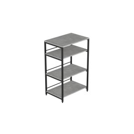 Стеллаж для кухни под микроволновку Kitchen K900 Ferrum-decor 900x600x400 Черный металл ДСП Бетон 16 мм (KITCH90007)
