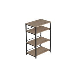 Стеллаж для кухни под микроволновку Kitchen K900 Ferrum-decor 900x600x400 Черный металл ДСП Дуб Сан-Марино 16 мм (KITCH90002)