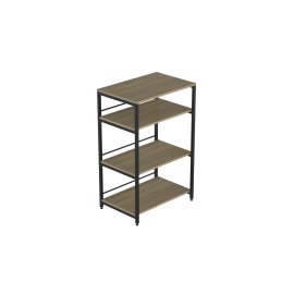 Стеллаж для кухни под микроволновку Kitchen K900 Ferrum-decor 900x600x400 Черный металл ДСП Дуб Сонома 16 мм (KITCH90004)