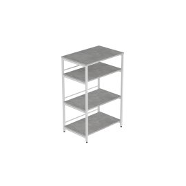 Стеллаж для кухни под микроволновку Kitchen K900 Ferrum-decor 900x600x400 Белый металл ДСП Бетон 16 мм (KITCH90015)