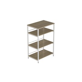 Стеллаж для кухни под микроволновку Kitchen K900 Ferrum-decor 900x600x400 Белый металл ДСП Дуб Сонома 16 мм (KITCH90012)