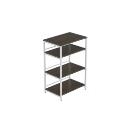 Стеллаж для кухни под микроволновку Kitchen K900 Ferrum-decor 900x600x400 Белый металл ДСП Дуб Сонома Трюфель 16 мм (KITCH90013)