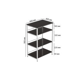 Стеллаж для кухни под микроволновку Kitchen K900 Ferrum-decor 900x600x400 Белый металл ДСП Венге Магия 16 мм (KITCH90011)