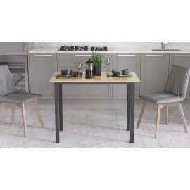 Стол универсальный Knap Ferrum-decor 750x1000x600 Черный металл ДСП Дуб Артизан 16 мм (KNAP006)