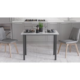 Стол универсальный Knap Ferrum-decor 750x1000x600 Черный металл ДСП Бетон 16 мм (KNAP007)