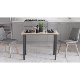 Стол универсальный Knap Ferrum-decor 750x1000x600 Черный металл ДСП Дуб Сан-Марино 16 мм (KNAP002)