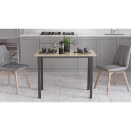 Стол универсальный Knap Ferrum-decor 750x1000x600 Черный металл ДСП Дуб Сонома 16 мм (KNAP004)