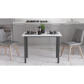 Стол универсальный Knap Ferrum-decor 750x1000x600 Черный металл ДСП Белый 16 мм (KNAP001)