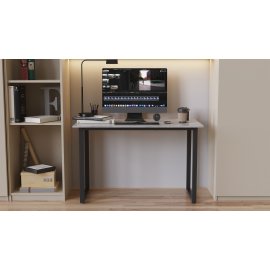 Стіл письмовий Кнап 2 Ferrum-decor 750x1000x600 Чорний метал ДСП Бетон 16 мм (KNAP2007)