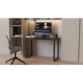 Стол письменный Кнап 2 Ferrum-decor 750x1400x700 Черный металл ДСП Сосна Кембра 16 мм (KNAP2048)