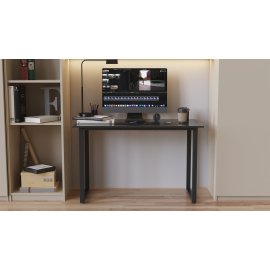 Стол письменный Кнап 2 Ferrum-decor 750x1400x700 Черный металл ДСП Сосна Кембра 16 мм (KNAP2048)